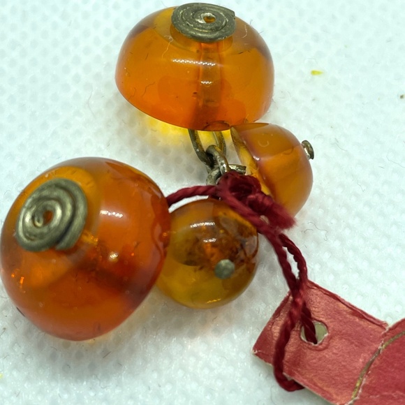 NWT Genuine Vintage Baltic Amber Cufflinks 1960s - Picture 5 of 10